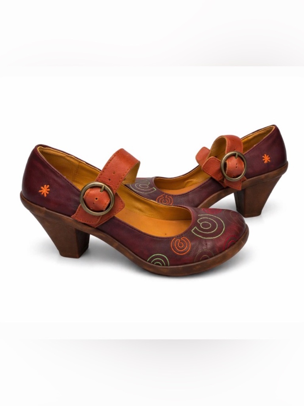 The ART Company from Spain- Mary Jane Heels in Burgundy and Rust